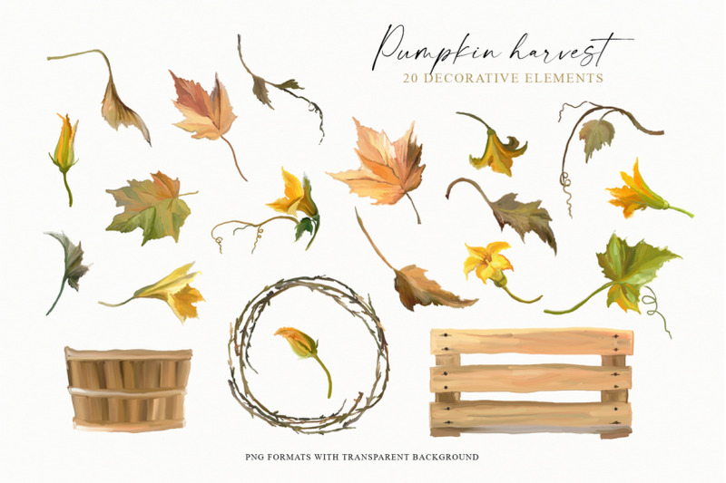 pumpkin-harvest-autumn-clipart-collection