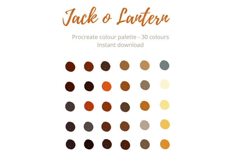 jack-o-lantern-pumpkin-procreate-palette-swatch