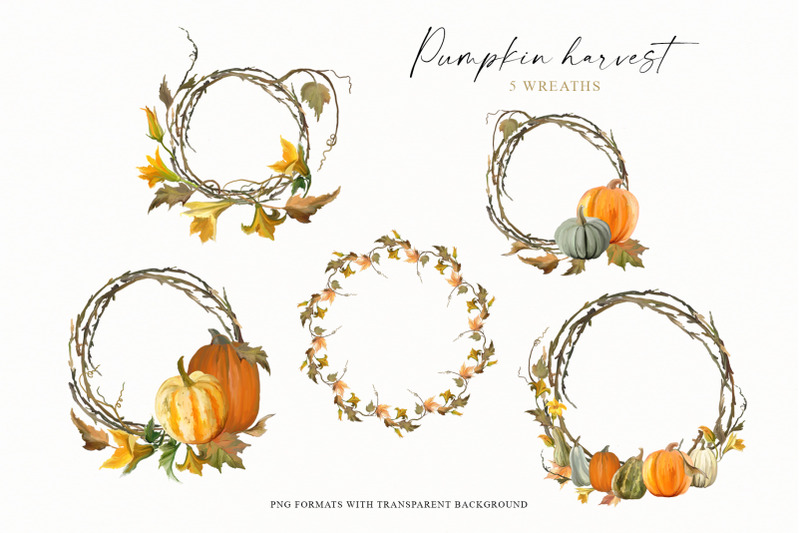 pumpkin-harvest-collection-of-bouquets-and-wreaths