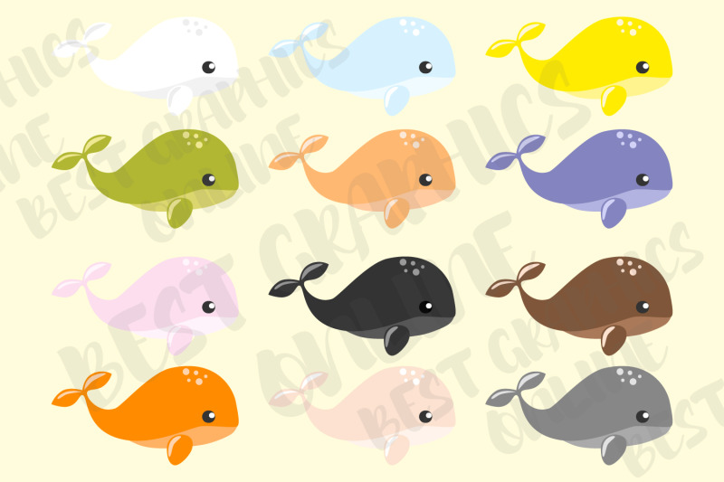 under-the-sea-rainbow-whales-clipart-set