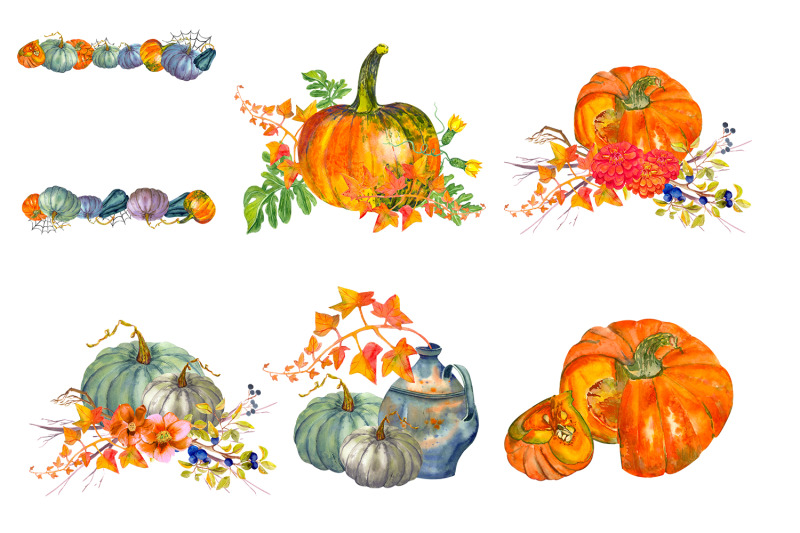 autumn-pumpkins-clipart-set