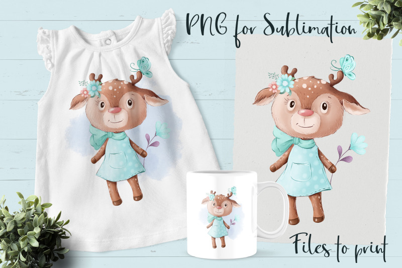 cute-deer-sublimation-design-for-printing