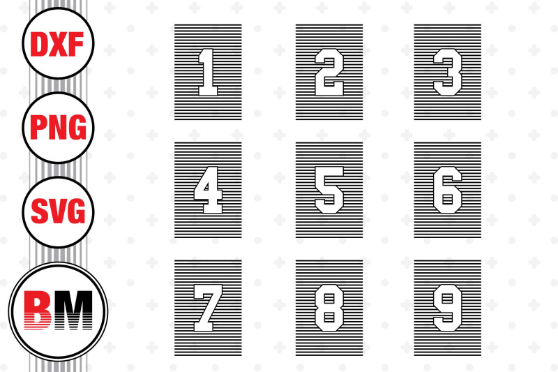 horizontal-number-svg-png-dxf-files