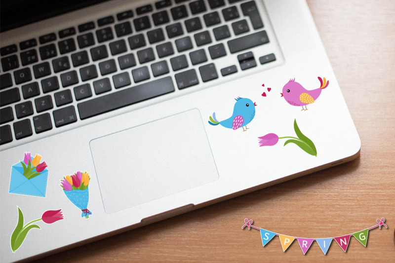 spring-bundle-of-stickers-with-birds-and-tulips