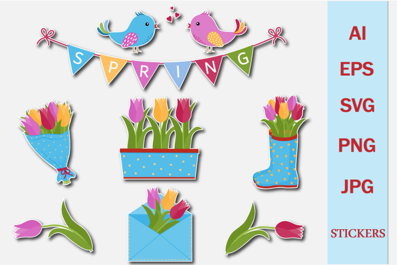 spring-bundle-of-stickers-with-birds-and-tulips