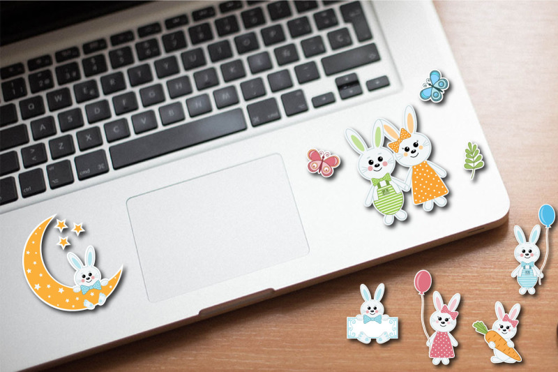 cute-bunny-characters-sticker-set