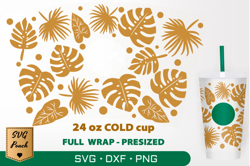 tropical-palm-leaves-cup-wrap-svg