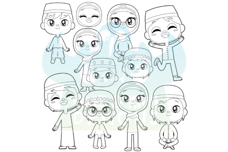 islamic-kids-digital-stamps-lime-and-kiwi-designs