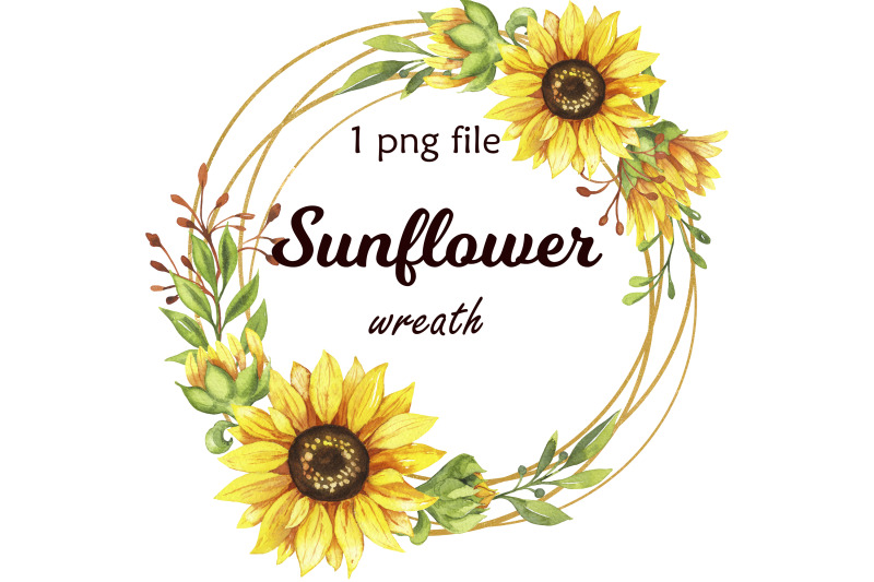 sunflower-wreath-clipart-watercolor-floral-frames