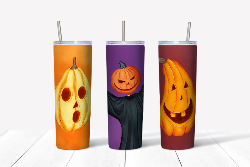 halloween-pumpkins-sublimation-design-skinny-tumbler-wrap-design