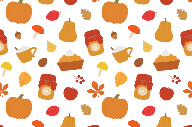 autumn-pattern-autumn-leaves-pattern-pumpkin-mushrooms