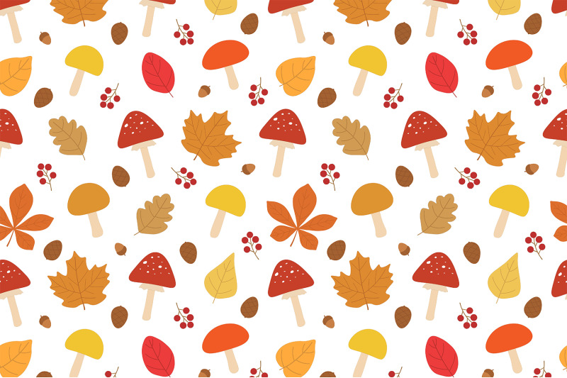 autumn-pattern-autumn-leaves-pattern-pumpkin-mushrooms