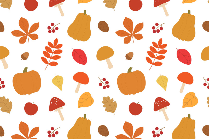 autumn-pattern-autumn-leaves-pattern-pumpkin-mushrooms