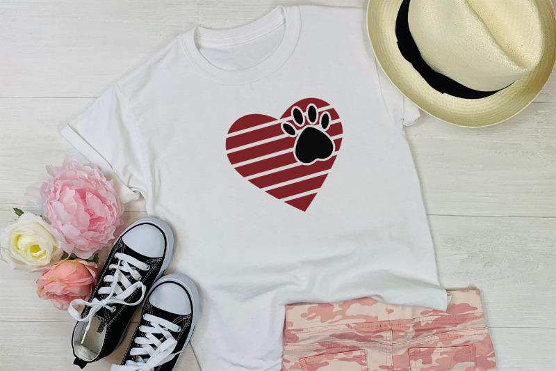 set-of-dog-039-s-foot-on-the-background-of-svg-heart