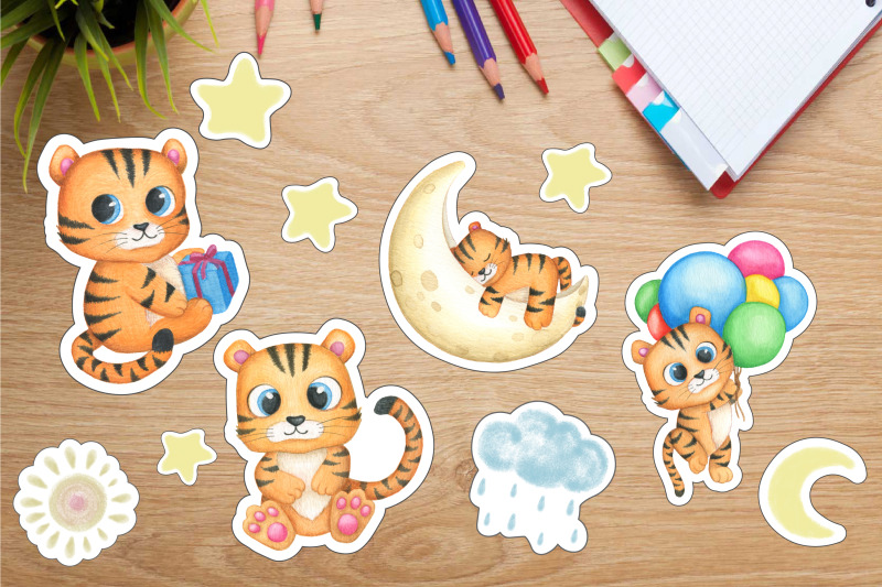 printable-stickers-and-for-the-goodnotes-app-cute-tiger-cat
