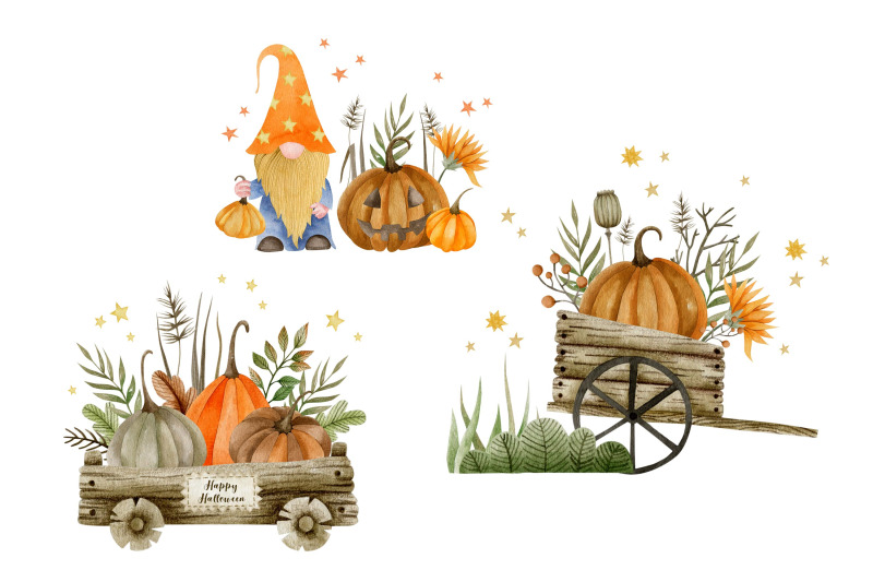 watercolor-halloween-gnomes-compositions