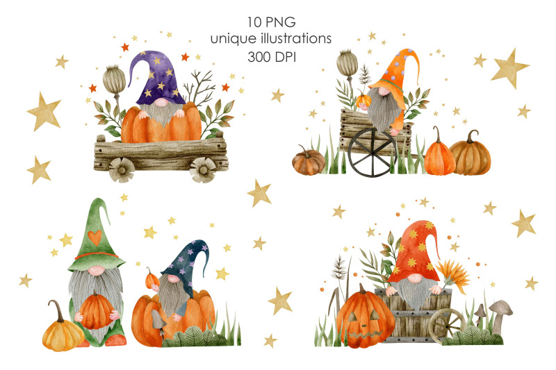watercolor-halloween-gnomes-compositions