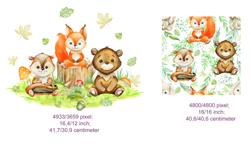 watercolor-woodland-animals-clipart-nursery-art-woodland-printable-s