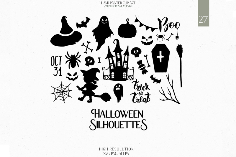 27-halloween-silhouettes-set