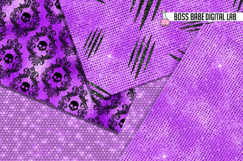 purple-and-black-halloween-foil-digital-papers