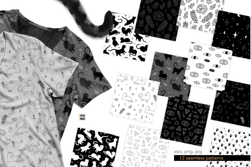 magic-cats-vector-patterns