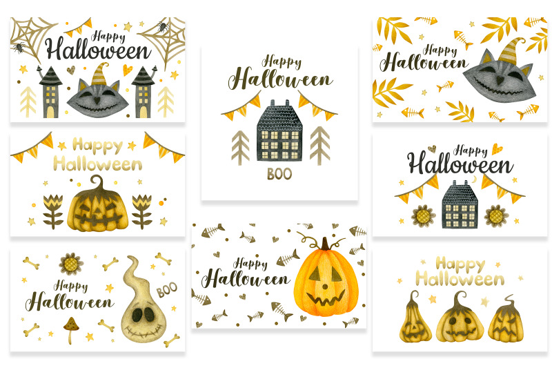 watercolor-halloween-greeting-cards