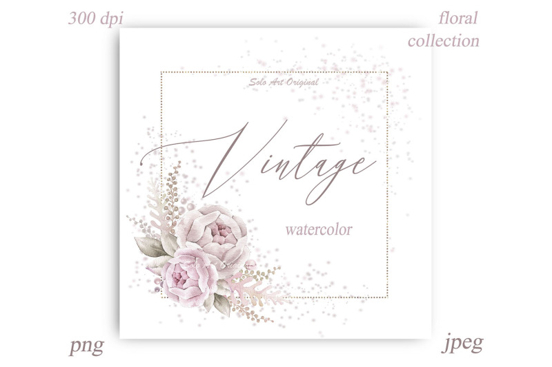 dusty-rose-vintage-floral-frame-pink-blush-flowers-watercolor