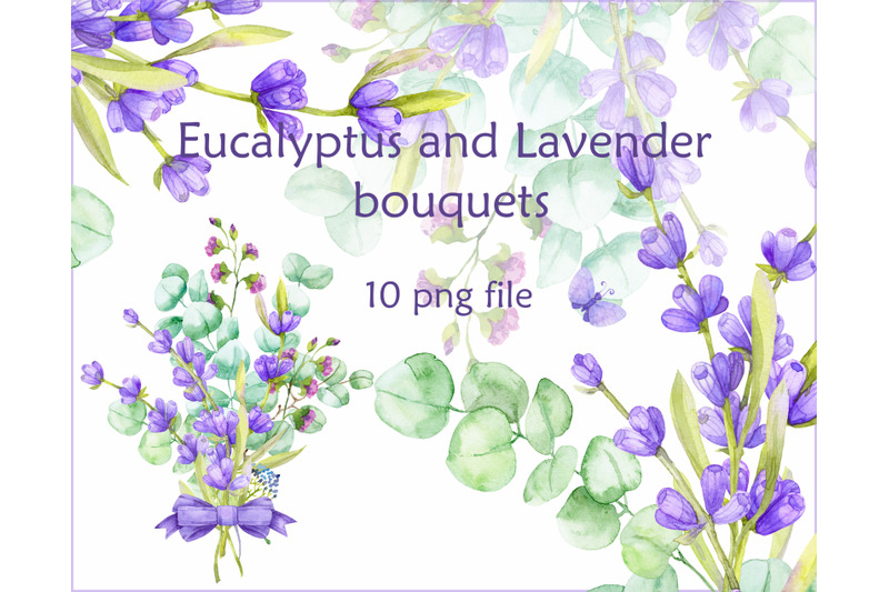 watercolor-eucalyptus-and-lavender-bouquets