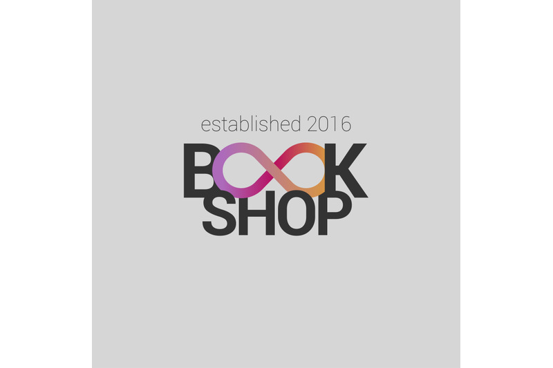 template-vector-logo-for-bookstore-with-infinity-sign
