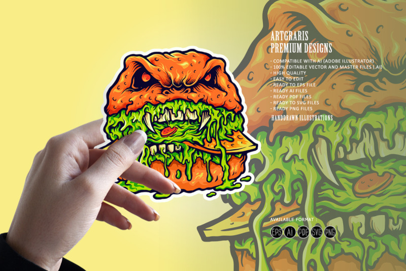 zombie-burger-melt-illustrations