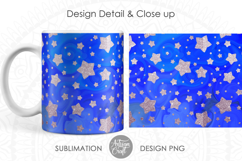 mug-sublimation-designs-with-fluid-art-gold-and-silver-stars-cute-mu