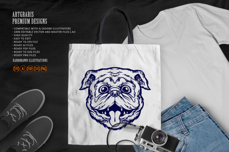 bulldog-head-cute-silhouette