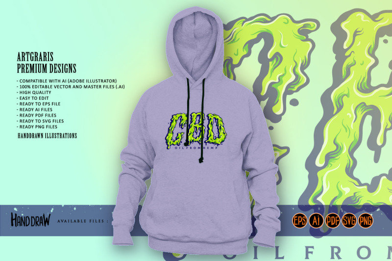 cbd-kush-melt-lettering-logo-illustrations