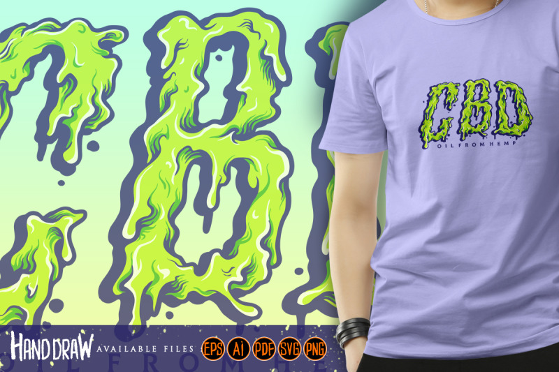 cbd-kush-melt-lettering-logo-illustrations