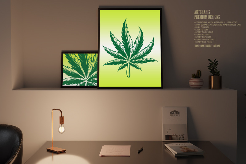 kush-leaf-simple-logo-illustrations