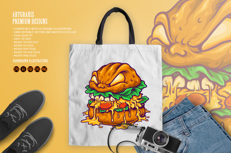 monster-burger-fast-food-illustrations