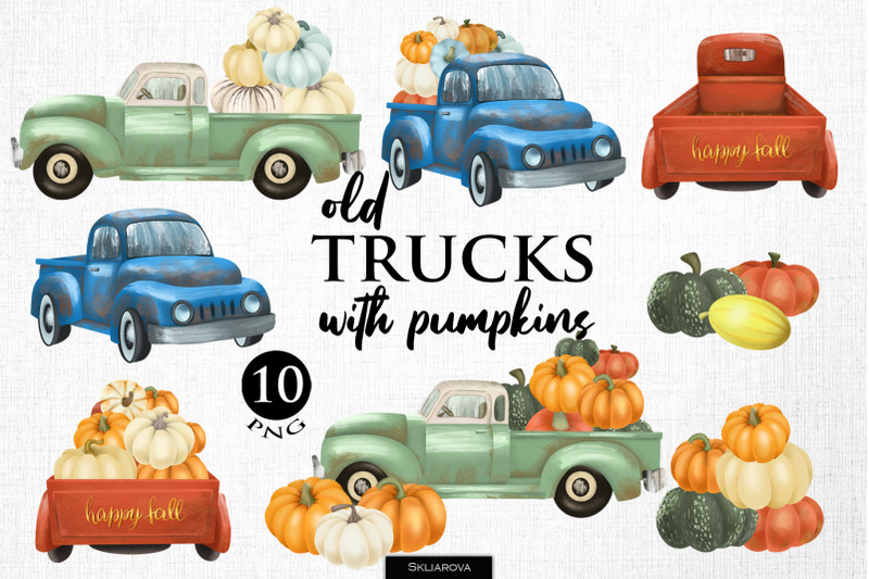 old-trucks-with-pumpkins