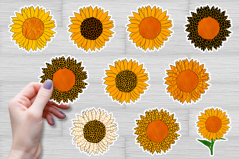 sunflower-stickers-set-watercolor-flowers-clipart-png-jpg-ready-to