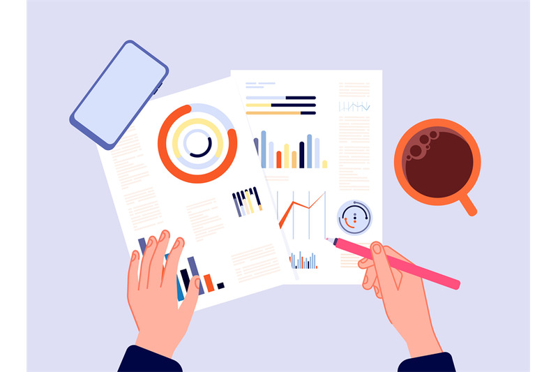 financial-report-hands-writing-charts-banking-diagrams-or-research-r