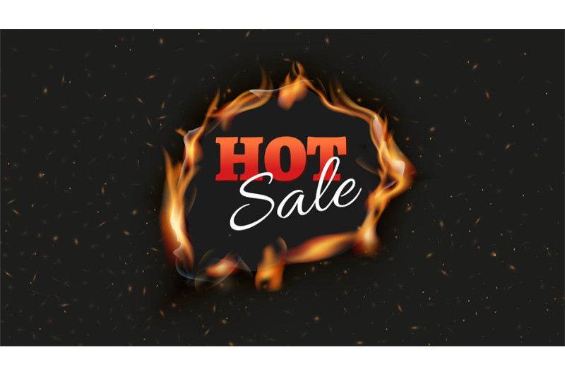 hot-sale-banner-burn-discount-ads-black-background-fire-hole-with-to
