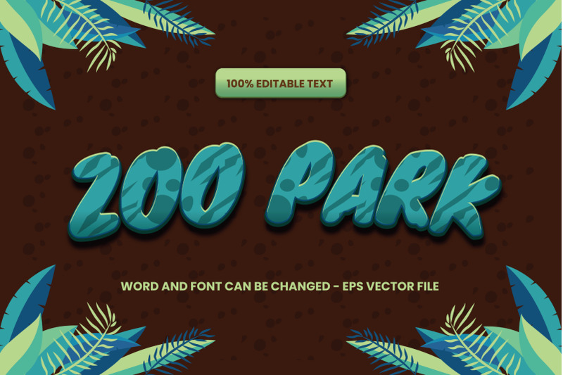 zoo-park-editable-text-effect-vector-adobe-illustrator