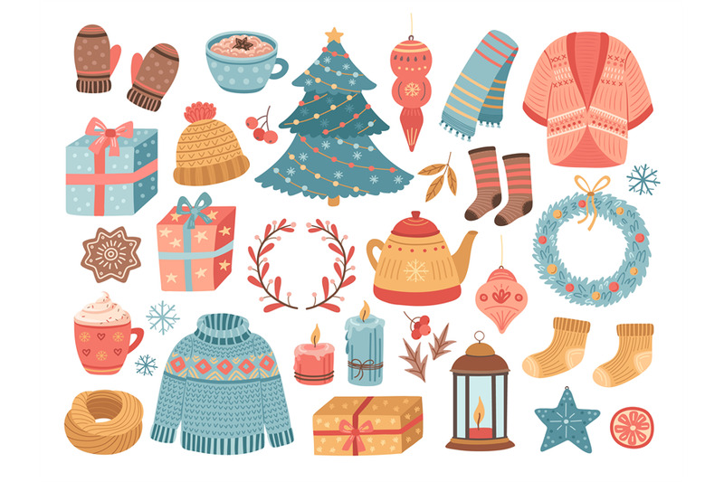 hygge-christmas-winter-season-doodle-xmas-tree-sweets-cocoa-candle