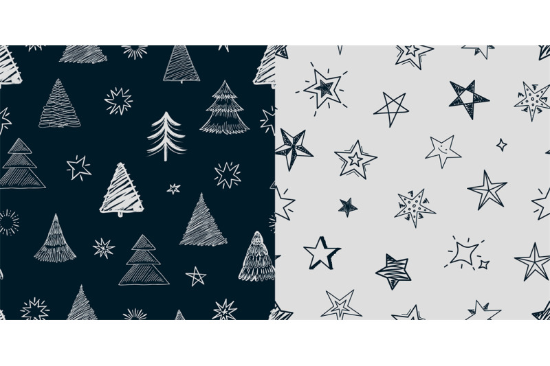 fir-tree-stars-pattern-christmas-new-year-background-xmas-tree-and-d