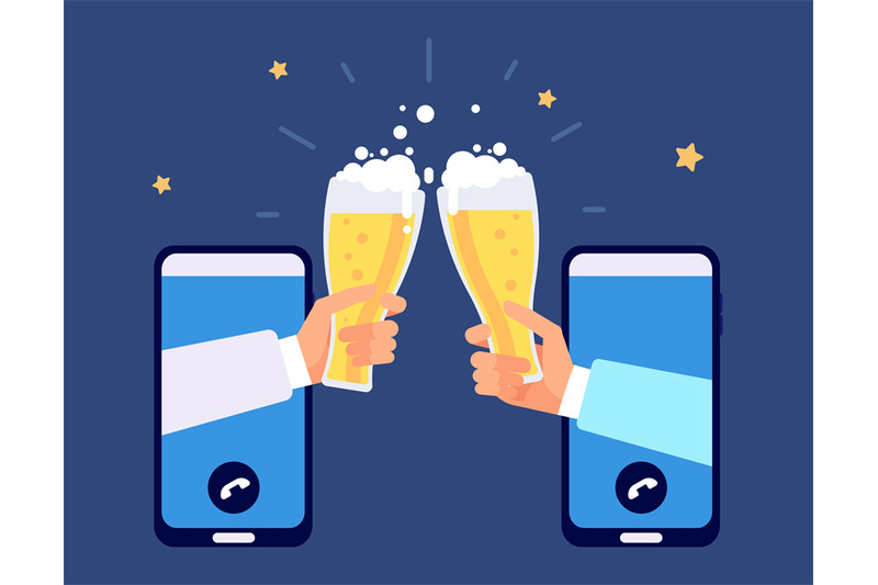 online-beer-party-internet-friendship-friends-drinking-by-smartphone