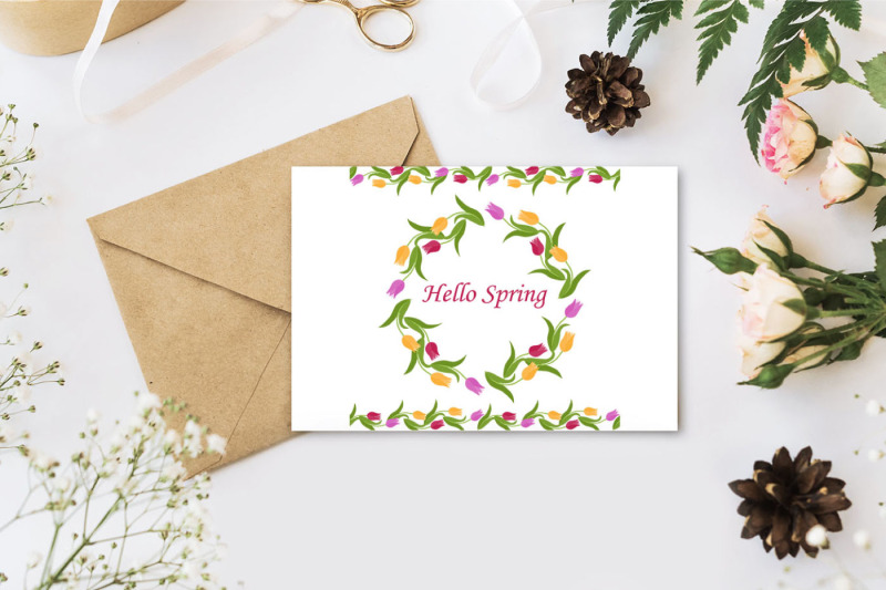 decorative-round-flower-frame-and-seamless-tulip-border