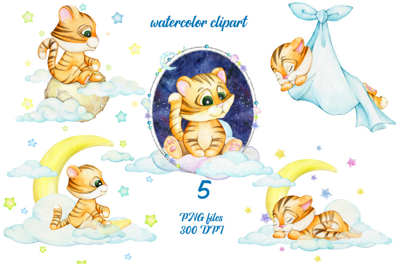 watercolor-animal-cute-tiger-cub-newborn-baby-children-039-s-party-boy