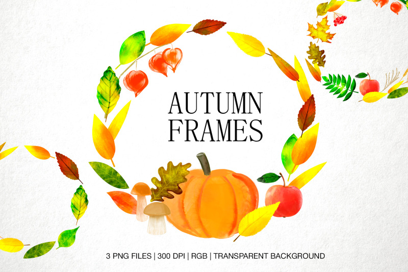 autumn-frames-fall-leaves-wreath-digital-watercolor