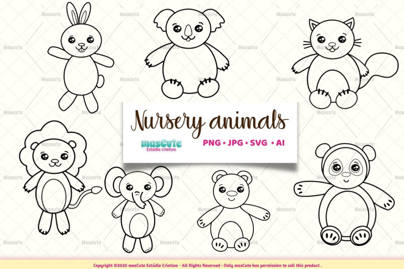 nursery-animals-coloring-pages-svg-bundle