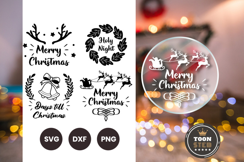 merry-christmas-round-shape-svg-vol-3