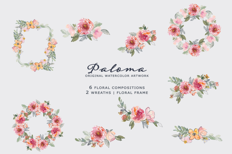 shabby-watercolor-floral-clipart-set